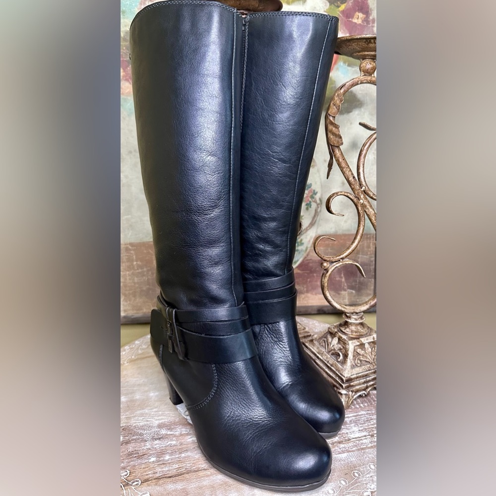 PIKOLINOS Dark Leather Heeled Boots